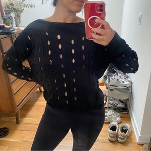 Malene Birger Black Cutout Sweater Top size medium